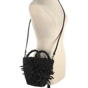 Aranaz bucket crossbody basket handbag raffia straw flower floral bag purse